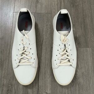 HUGO Men's White Leather Sneakers